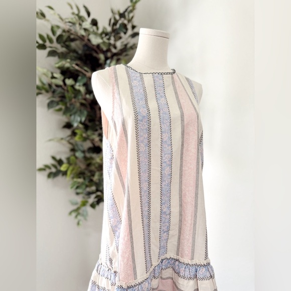 Anthropologie HD in Paris Pastel Colors Devon Drop-Waist Dress Size Medium - Picture 8 of 8